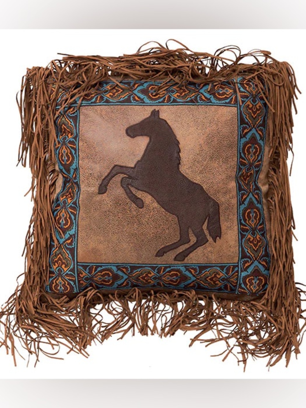 Gorgeous western horse fringe pillow